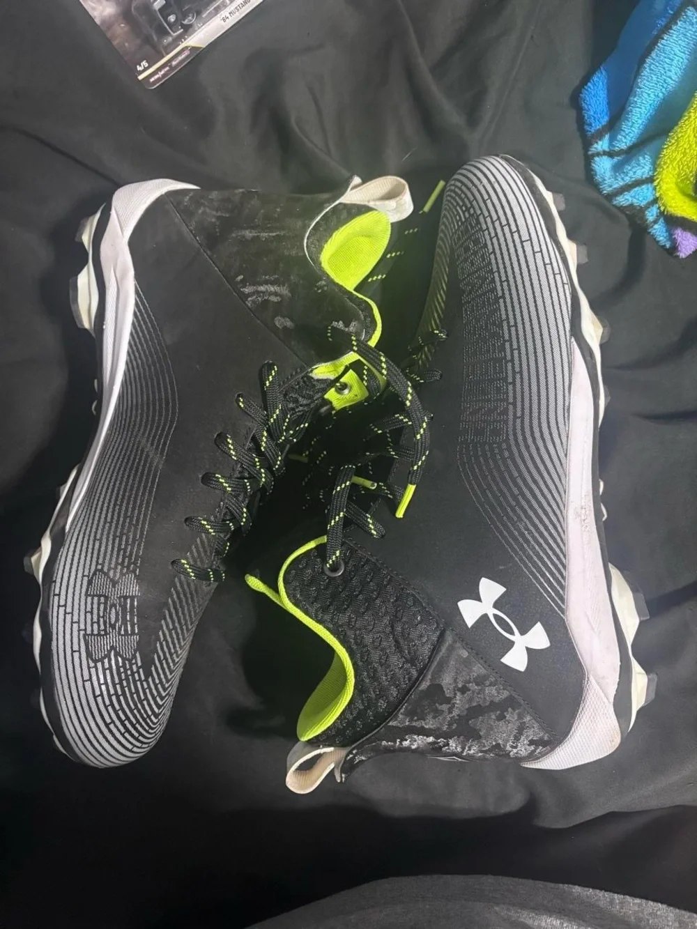 Under Armour Black & Neon Green Kids' Soccer Cleats